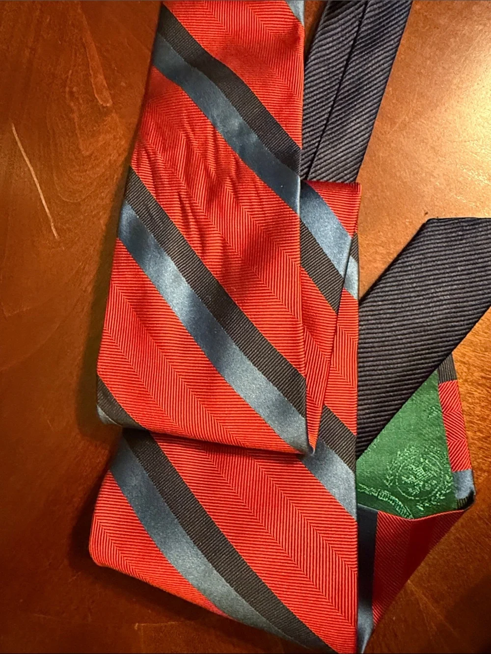Tommy Hilfiger Red, Blue and Black Diagonal Stripe Tie